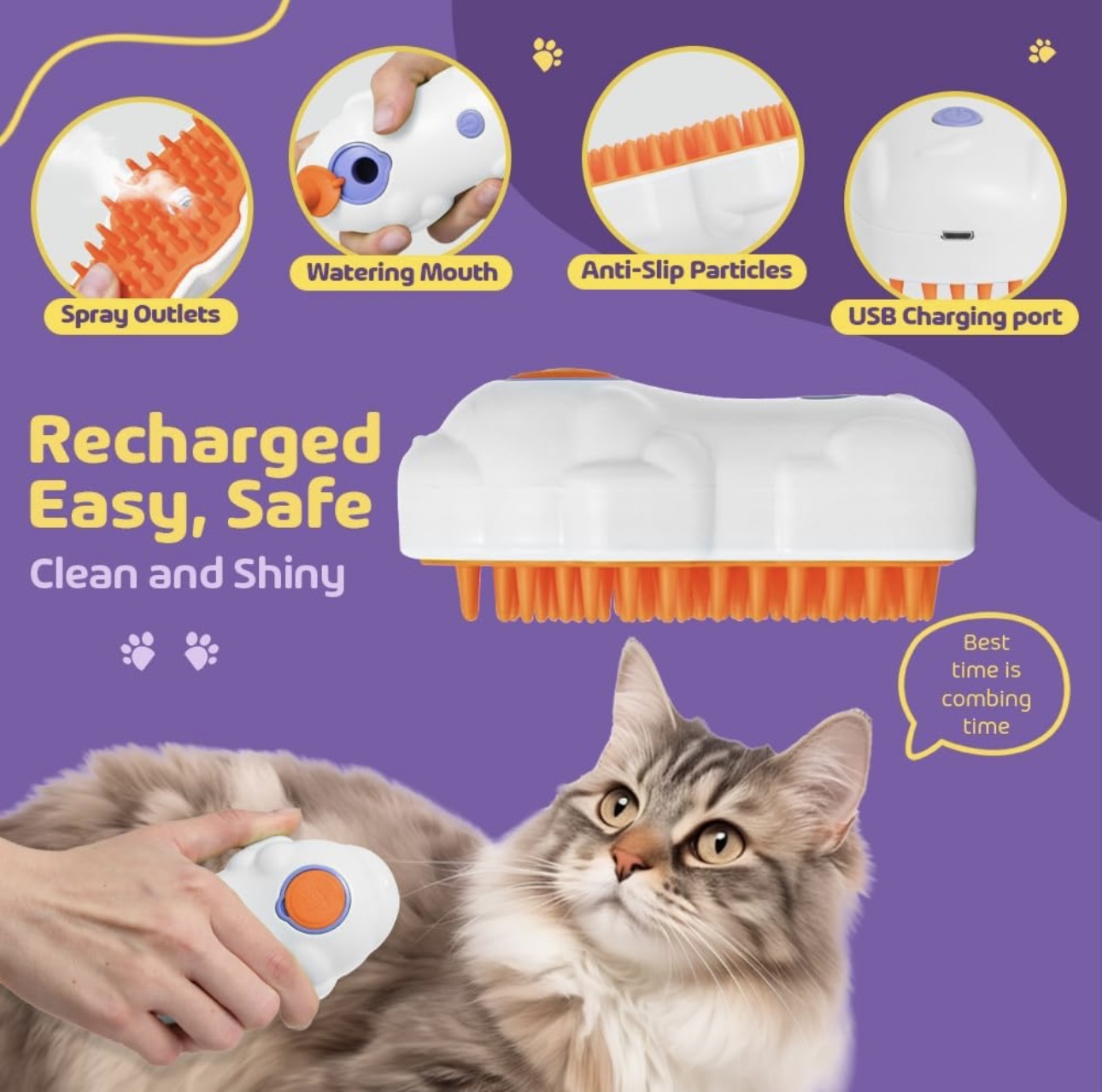 Miniatura 8 de CEPILLO DE VAPOR 3 EN 1 PARA MASCOTAS